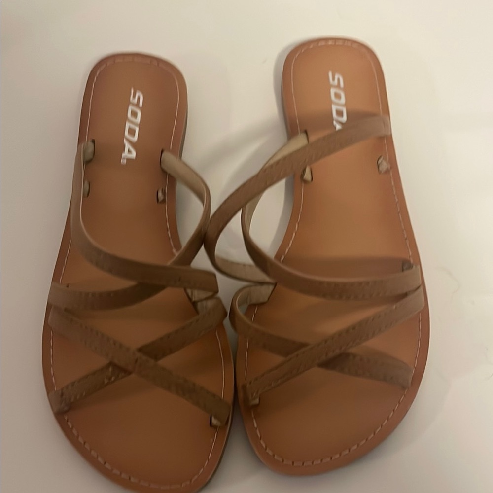 Soda Women's Brown Strappy Sandals